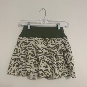 AERIE Maggie Printed Ruffle Tennis Mini Skirt Size Small
